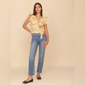 Reformation Whitley Linen Top White - Size 0